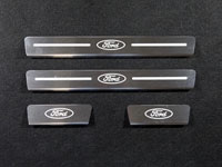 Накладки на пороги (нерж.лист, зеркальный, логотип "Ford")
