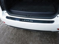 Накладка на задний бампер (нерж.лист 1мм, зеркальный, надпись "LEXUS")