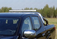 Защита кузова и заднего стекла  - со светодиодной фарой (нерж.сталь, труба 76.1мм)