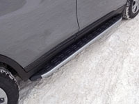 Пороги алюминиевые с пластиковой накладкой (1720мм, карбон-черный)